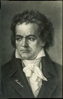 Drucke von Ludwig van Beethoven deutscher Komponist Porträt Ludwig Van Beethoven Drucke: Komponist Beethoven