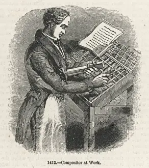 Victorian Era Occupation Drucke: Compositor at Wors