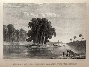 Murray River Australia Drucke: Confluence of the Murray and the Darling rivers