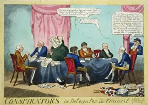British Politics Cartoons Drucke: Conspirators; or, delegates in council