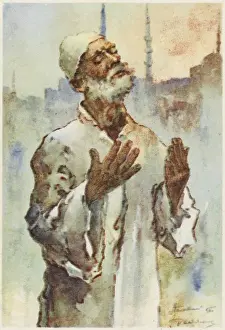 Historical Istanbul Images Drucke: Constantinople - Dervish at prayer