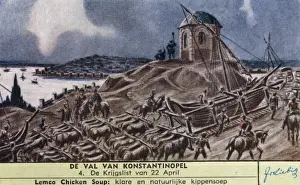 Drucke von Mehtes Strategeme, die Stadt im Hinterhalt anzugreifen, ist sehr erfolgreich gewesen. Datum: 22. April 1453 Belagerung Und Fall Von Konstantinopel Drucke: Fall von Konstantinopel - 4