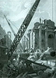 Neo Classical Architecture UK Drucke: Construction work at the Bank of England