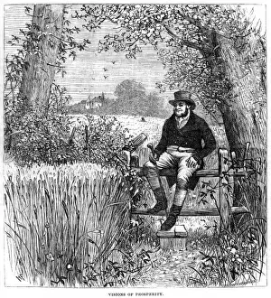 Britain Farming History Drucke: Contented Farmer