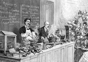 Women In The Kitchen Drucke: Cookery lesson, 1885