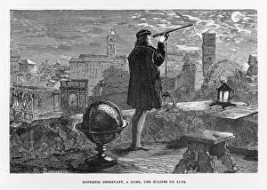 Historical Astronomy Art Drucke: Copernicus / Lunar Eclipse