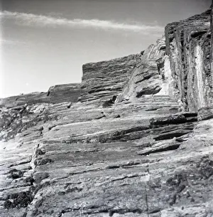 Cornwall Rock Formations Drucke: Cornish rock face