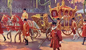 Westminster Abbey Ceremony Photos Drucke: Coronation 1937 - procession after ceremony