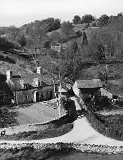 Dry Stone Wall Architecture Drucke: Cotswold Scene / 1940S