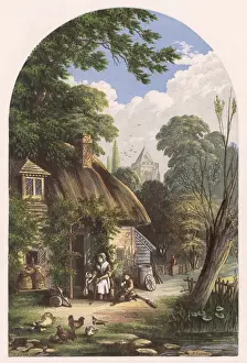 Rural Life In 19th Century Britain Drucke: Cottagers / Arch Shape Pic