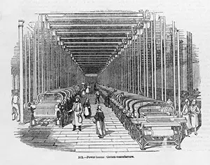 Lancashire Cotton Mill Drucke: Cotton Mill Interior