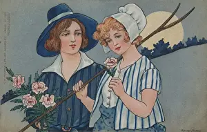Love In The Countryside Drucke: A Couple in the Fields by Florence Hardy