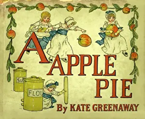 Drucke von Vorderseite eines ikonischen Bildbuchs von Kate Greenaway Datum: 1886 Kate Greenaway Drucke: Vorderseite von einem Apfelstrudel