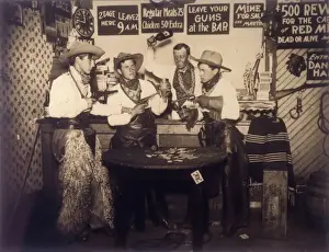Gerahmter Druck : Rodeoshow Cowboy