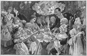 Victorian Christmas Scene Drucke: Crackers by S. Begg