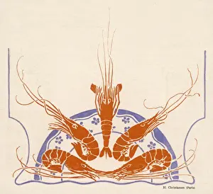 Crustacean Dishes Drucke: Crayfish Display