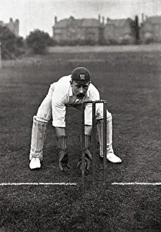 Vintage Cricket Players Drucke: Cricketer, Butt
