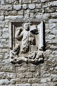 Drucke von Kroatien, Pula, Dom der Himmelfahrt Mariä Empfangene, Erleichterung, Details Bildhauerei Drucke: Kroatien, Kathedrale von Pula, Relief