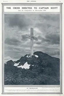 Antarctic Expedition History Drucke: The cross erected to Captain Scott