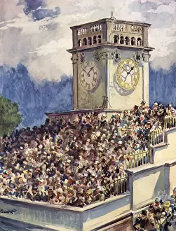 Horse Racing Events Drucke: The crowd under the clock at Ascot