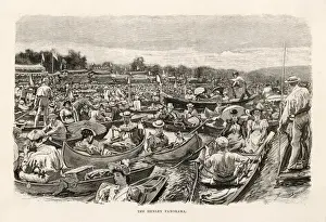 Henley Regatta Drucke: Crowded River at Henley