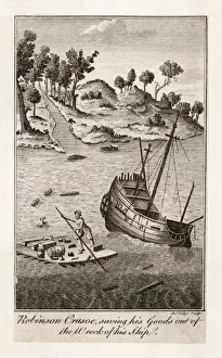 Classic Literature Prints Online Drucke: Crusoe at the Wreck