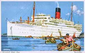 Kreuzfahrtschiffe Drucke: Königliche Cunard-White Star-Linie - RMS Kärnten Seefahrtslinke