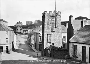 Early 1900s Street Photography Drucke: Curfew Tower, Cushendall