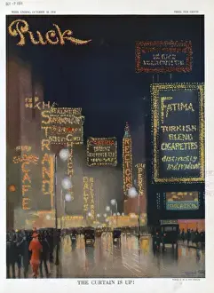 Vintage City Street Scene Drucke: The curtain is up