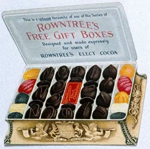 Anzeigenblatt für die Herscheleibwaren von Rowntrees Schokolade