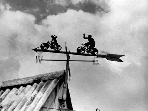 Vintage Cycling Art Drucke: Cyclists Weathervane