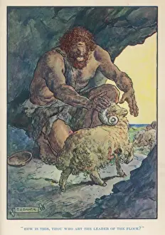 Greek Mythology Art Prints Drucke: Cyclops & Ram