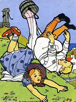 Nursery Rhyme Characters In Art Drucke: D Carleton-Smyth. Jack and Jill