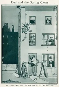 Man Doing Household Chores Drucke: Dad and the Spring Clean