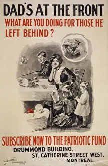 WWI Patriotic Posters Drucke: Dads at the front. What are you doing for those he left beh
