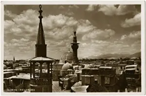Damaschek, Syrien - Panoramische Aussicht über das Dachstück