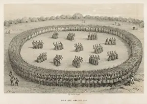 Traditional African Music Drucke: Dance of Zulus, 1840