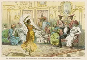 Victorian Era India Drucke: Dancer & Bombay Staff