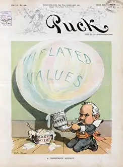 Puck Magazine Illustrations Online Drucke: A dangerous bubble