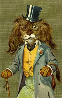 Humorous Animal Prints Drucke: Dapper lion by g h Thompson
