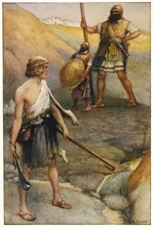 Historical Battle Scenes Drucke: David & Goliath