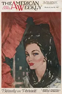David Wright Glamour Art Drucke: David Wright woman in patterned headscarf