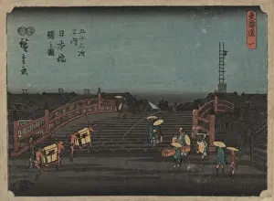 Woodblock Art Japan Drucke: Dawn at Nihonbashi
