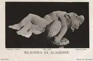 Drucke von Toter Junge auf einem Delphin von Raphael (Raffaello Sanzio da Urbino) (1483-1520), italienischer Maler und Architekt des Hochrenaissances Berühmte Werke Von Raphael Drucke: Toter Junge auf einem Delfin von Raphael