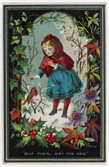 Historical Christmas Illustrations Drucke: Dear Robin Aint you Cold