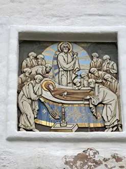 Mosaic Wall Decoration Drucke: Deathbed - Virgin Mary - Solovetsky Monastery