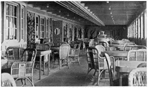 Largest Ship In The World Drucke: The Deck Cafe on the Titanic