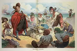 Puck Magazine Art Drucke: Declaring a dividend