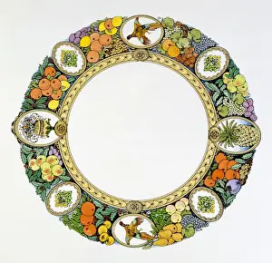 Historical Food Illustrations Drucke: Decorative circular border