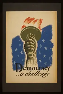 WPA Poster Drucke: Democracy a challenge